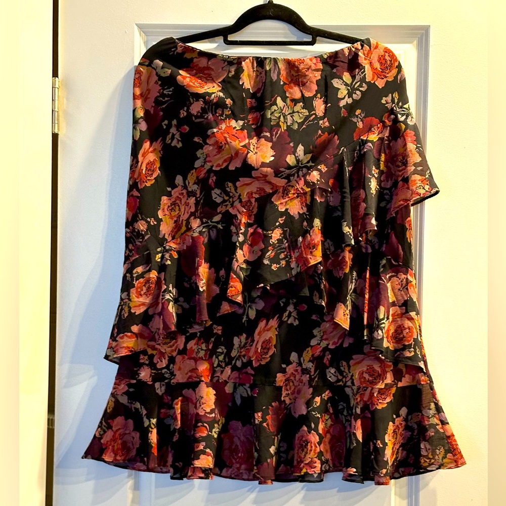 Chaps by Ralph Lauren Romantic Floral Ruffle Bias Skirt - SZ: MD - NWOT